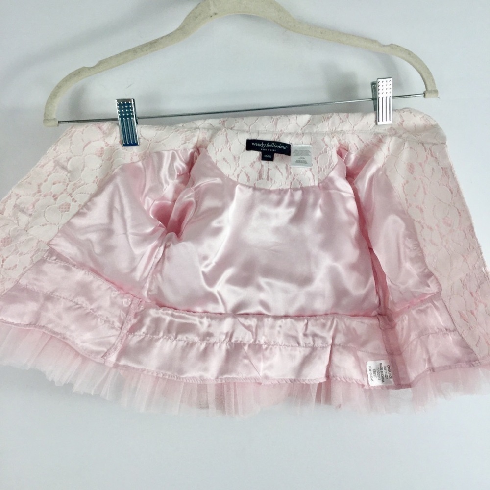 Wendy Bellissimo Baby Girls Pink Lace Jacket With Tulle Trim 6 Months - Picture 10 of 10